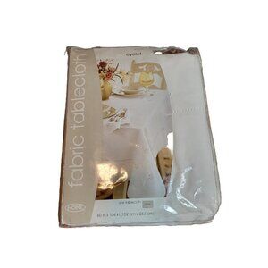 Vintage Target Home White Eyelet Oblong Tablecloth 60 x 104 Inch